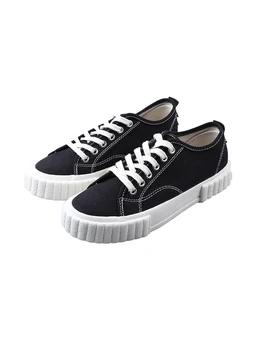 

Shoes women 2019 spring fashion hot new versatile flat shoes round head shallow mouth lace canvas shoes women