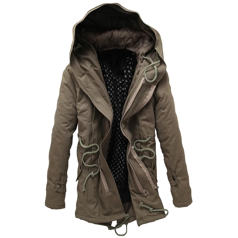 

2019 Hot Sale Men's Solid Comfortable Causal Long Warm Coat Male Fashion Padded Hooded Winter Wear Thick Coat
