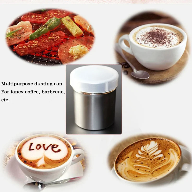 

Stainless Steel Chocolate Shaker Small Large Size Icing Sugar Powder Flour Powder Cocoa Coffee Sifter Shakers With Cover