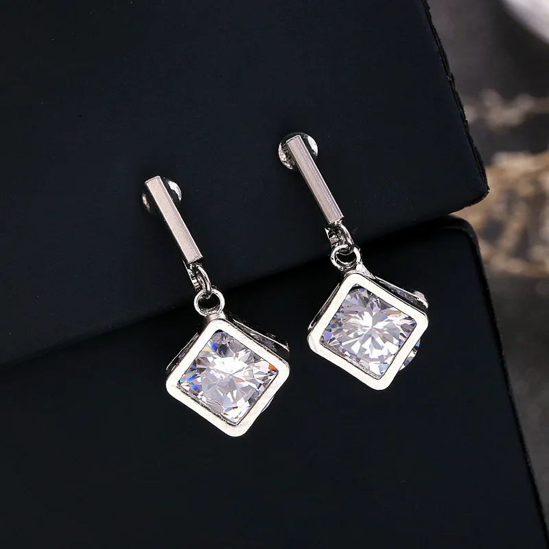 

Non piercing earrings clip on earring zircon without puncture for women no ear hole