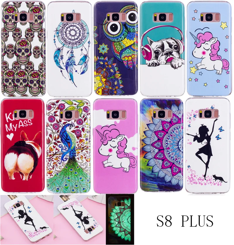 

For Samsung S8 Plus S8Plus Silicone Case Luminous Animal Anime TPU Gel Back Cover Phone Case for Samsung Galaxy S8 Plus S8+ G9