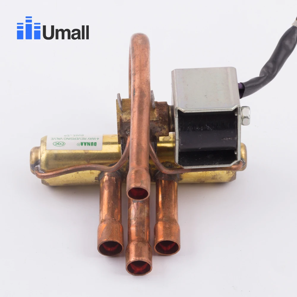 Aire acondicionado electromagnético cuatro vías Válvula de marcha atrás con bobina 1 P cobre aire acondicionado válvula hidráulica piezas de repuesto