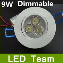 Высокое качество светодиодный свет вниз белый корпус Затемнения 9 Вт светодиодный светильник потолочный светильник 110-240 В 12 В с драйверами
