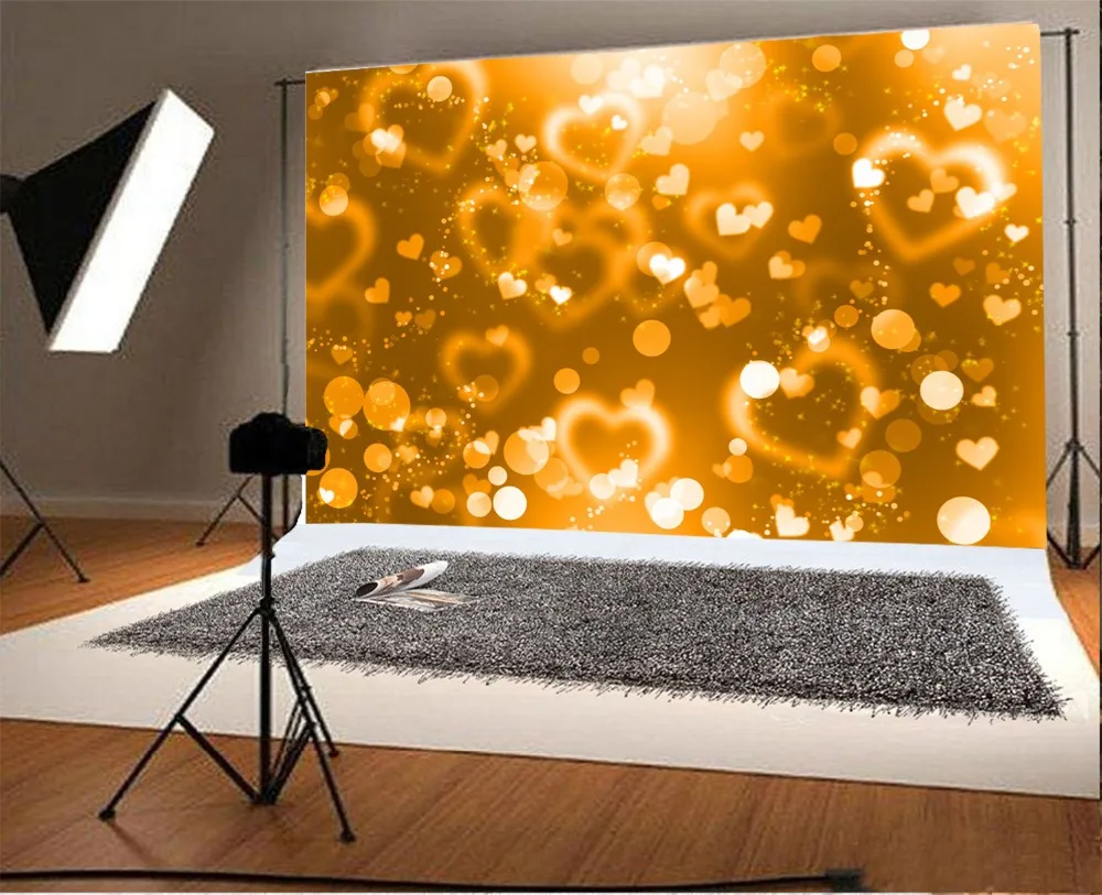 Laeacco Heart-Shaped Light Bokeh Glitter Baby Portrait Photography Background Customized Photographic Backdrops For Photo Studio Laeacco Heart-Shaped Light Bokeh Glitter Baby Portrait Photography Background Customized Photographic Backdrops For Photo Studio