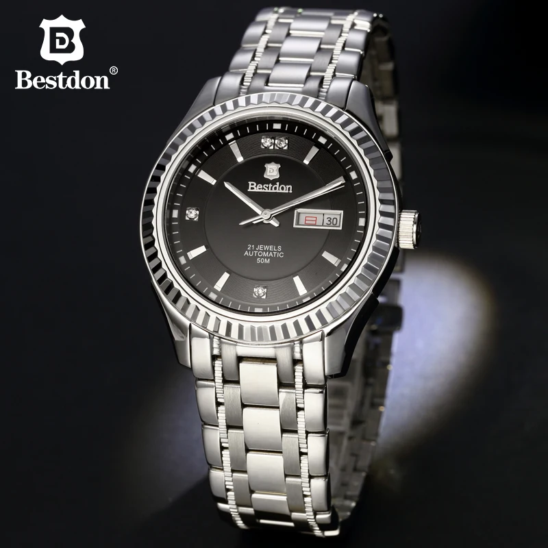 

2017 Bestdon Mens High Quality Automatic mechanical Watches Men Top Brand Luxury Business full steel watch Man Relogio Masculino