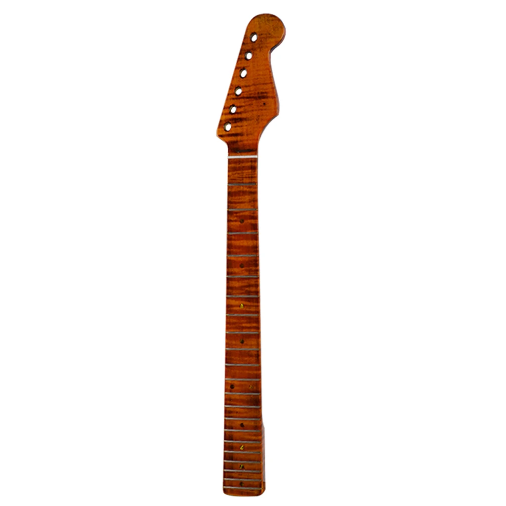 

Tiger Flame Maple Electric Guitar Neck 21 Fret Fretboard for Strat Style Electric Guitar Replacement Parts Accessories