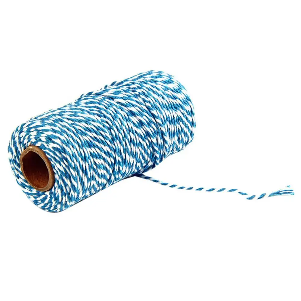 2 мм х 100 м натуральный хлопковый шнур ручной работы, веревка для макраме, веревочка для самостоятельной сборки, настенная вешалка для растений, шнурок для ремесла, вязание, красочные, L* 5 - Цвет: C