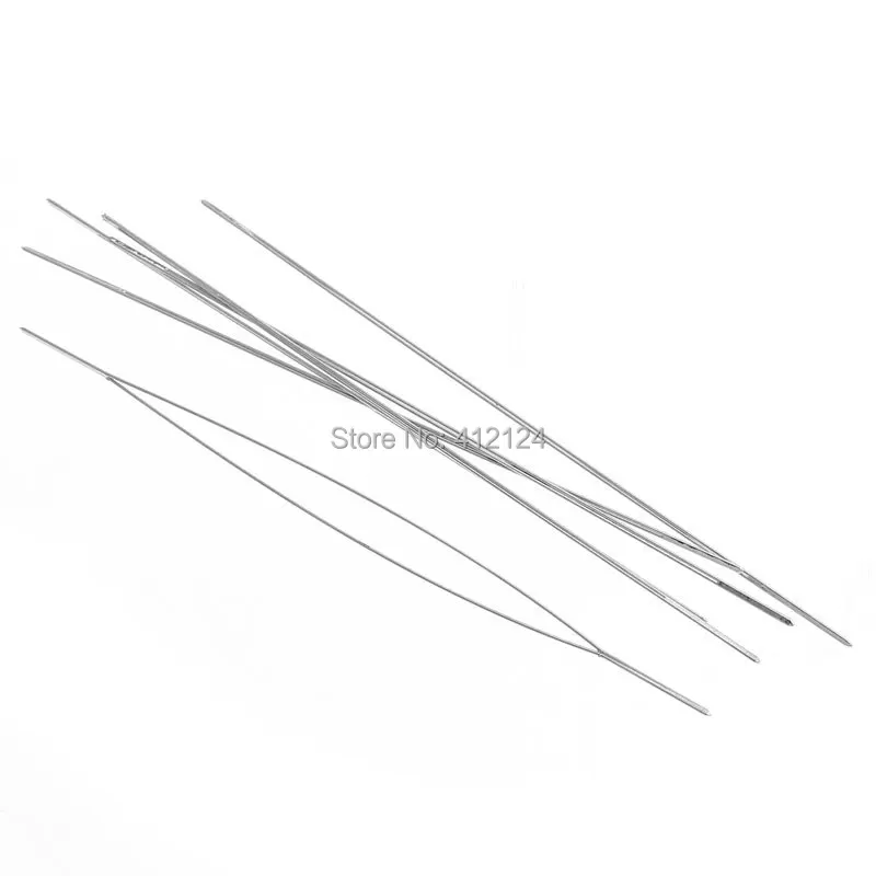 

5Pcs Beading Needles Threading String/Cord Silver Tone Alloy Metal Jewerly Making Tool 5.7cm