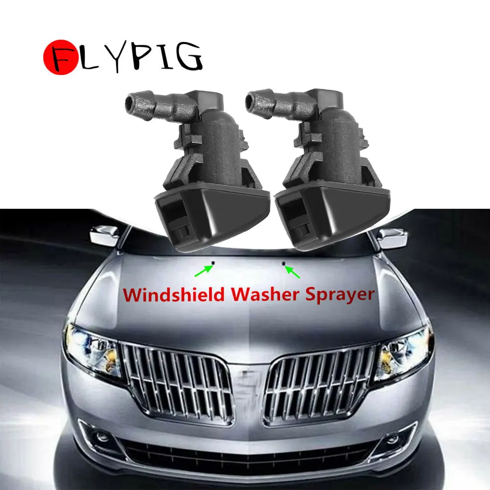 2Pcs For Ford Windshield Wiper Washer Nozzle Water Spray Jets