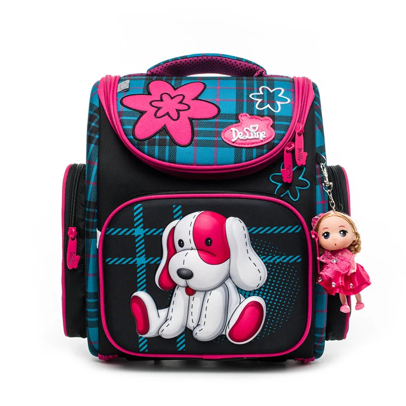 Delune новая ортопедическая Европейская детская школьная сумка для девочек с милым рисунком кота из мультфильма Mochila Infantil большой вместительный рюкзак - Цвет: A3-139