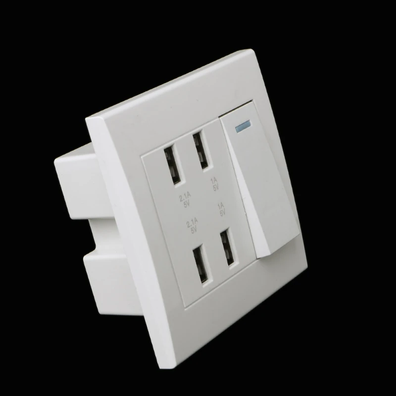 Розетка настенная с 4 USB портами на 10 А|Электрические розетки| |