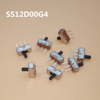 

50Pcs Interruptor on-off mini Slide Switch SS12D00 SS12D00G4 3pin 1P2T High quality toggle switch Handle length:4MM