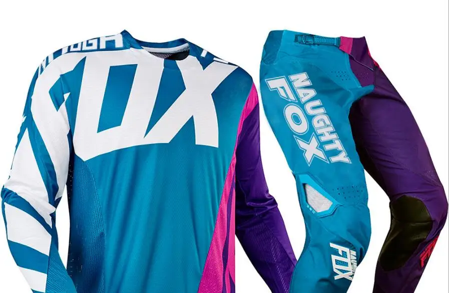 

Free Shipping NAUGHTY FOX MX 360 Creo Teal Purple Pink MX Motocross Jersey & Pant Combo ATV Dirt Bike Gear Set