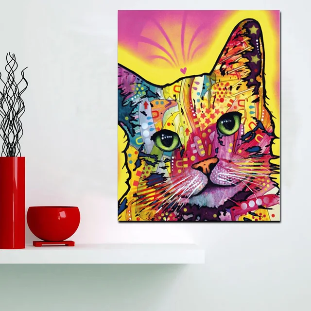 hd print abstract watercolor abstract cat oil painting on canvas pop hd print abstract watercolor abstract cat oil painting on canvas pop art animal wall picture for