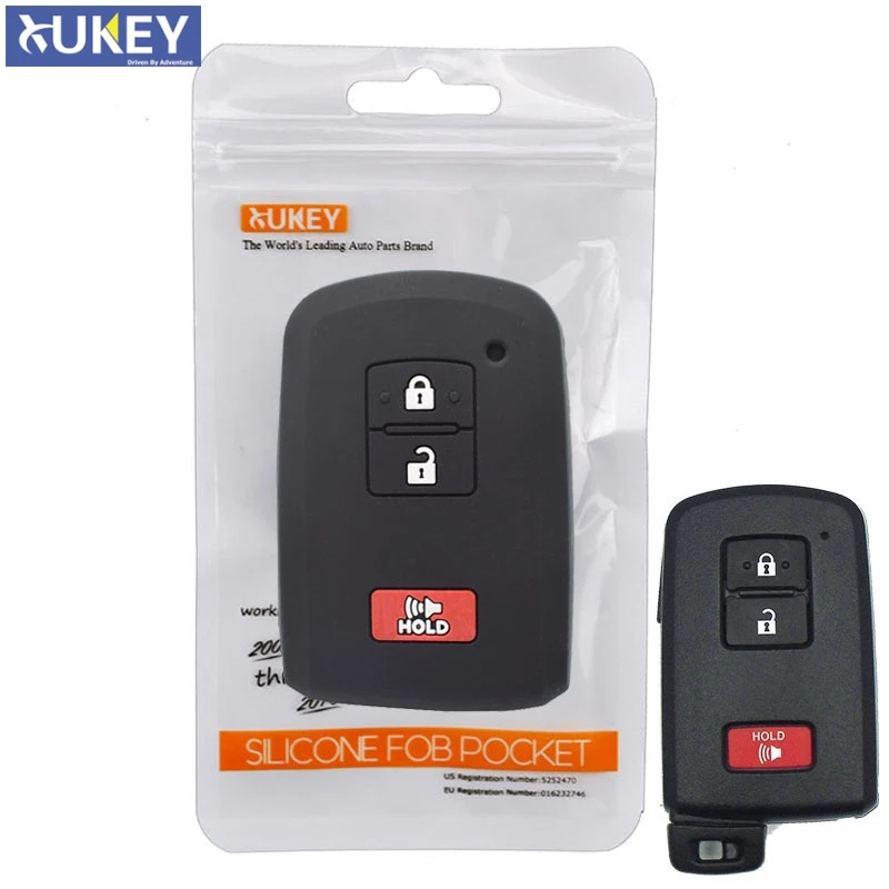 

3 Button Silicone Car Remote Key Fob Shell Cover Case Holder For Toyota Land Cruiser Tacoma Highlander Prius 2013-2016 2017