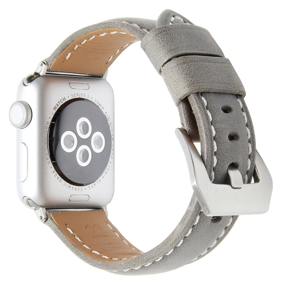 Ouhaobin кожаный ремешок сменный ремешок для часов Apple Watch 38 мм Прямая поставка - Цвет: E