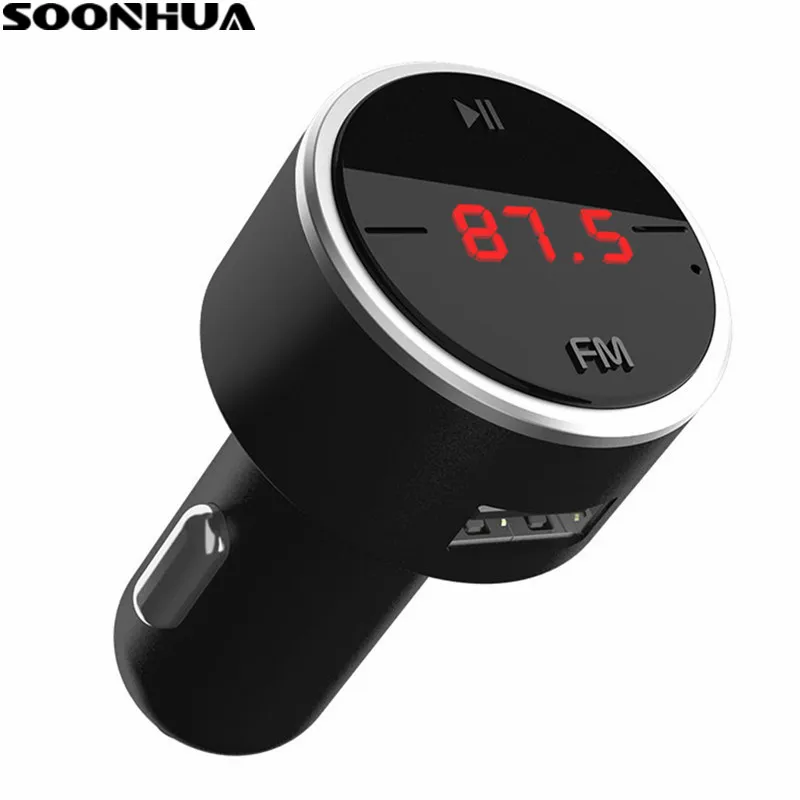 SOONHUA Универсальный Автомобильный bluetooth-комплект MP3-плеер цифровой дисплей двойной зарядное устройство usb громкой связи для iPhone Xiaomi samsung