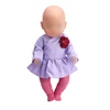 43 cm dolls Clothes Purple top + rose leggings skirt Baby toys Dress accessories fit American 18 inch Girls doll f1