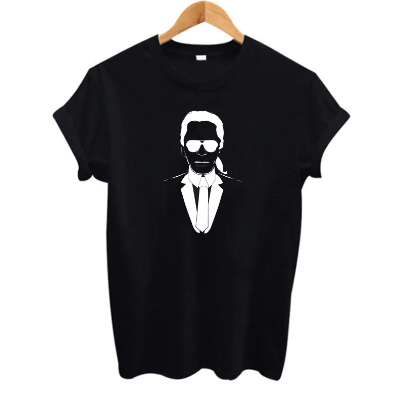 

Vogue Style Karl Lagerfeld T Shirt Women/men white Cotton cat T-shirt Harajuku Top couple clothes Girlfriend Gift tshirt femme