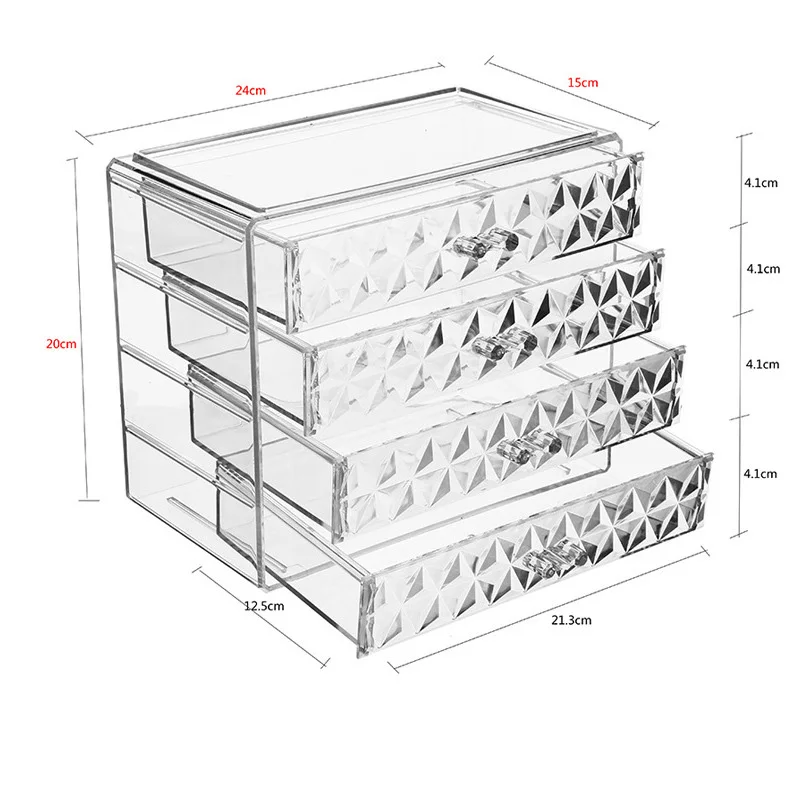 Высокая емкость акриловая коробка для хранения косметики ювелирные изделия ящик модный прозрачный Макияж Губная помада лак для ногтей татуировки инструмент Органайзер