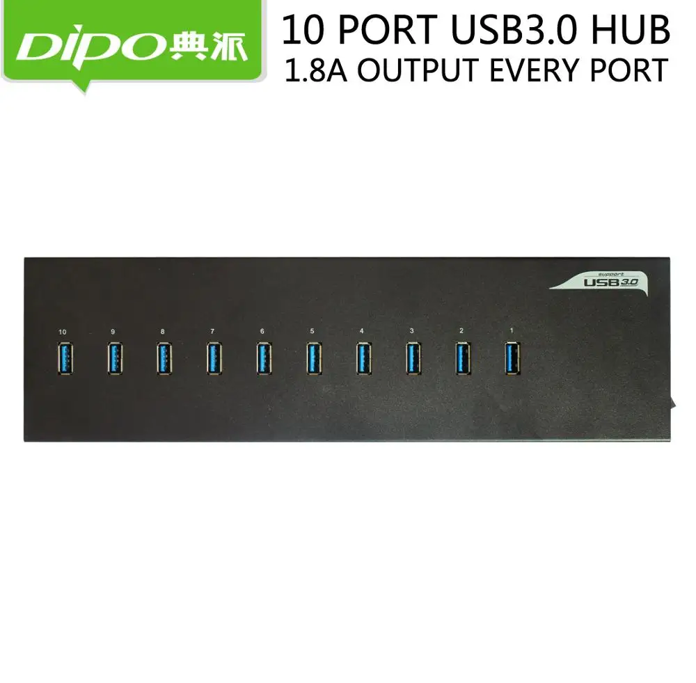 DIPO 4 7 19 10 портов 3 0 usb хаб с адаптером питания 12 В 20 А высокоскоростной разветвитель