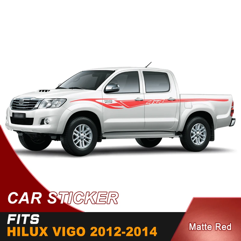 2 шт. hilux racing side stripe Графический виниловый стикер для TOYOTA HILUX revo и vigo 2012