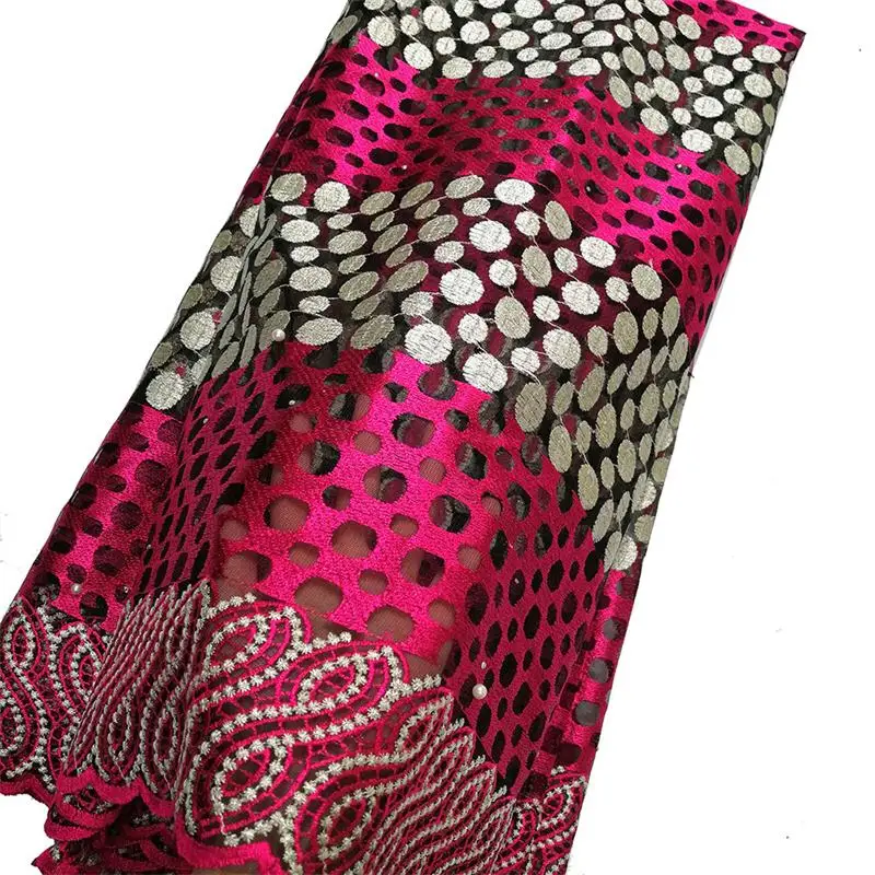 

Latest lace fabric fushia pink gold tulle lace fabric cheap wholesale african fabric lace 5 yards for aso ebi party dresses