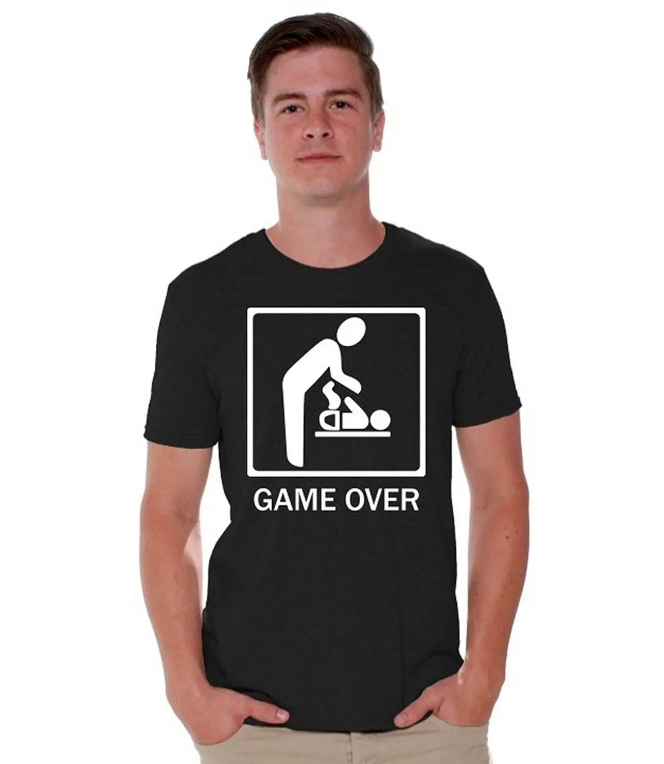 Awkwardstyles Футболка Game over Юмор для новорожденных Милая рубашка + Закладки | Мужская