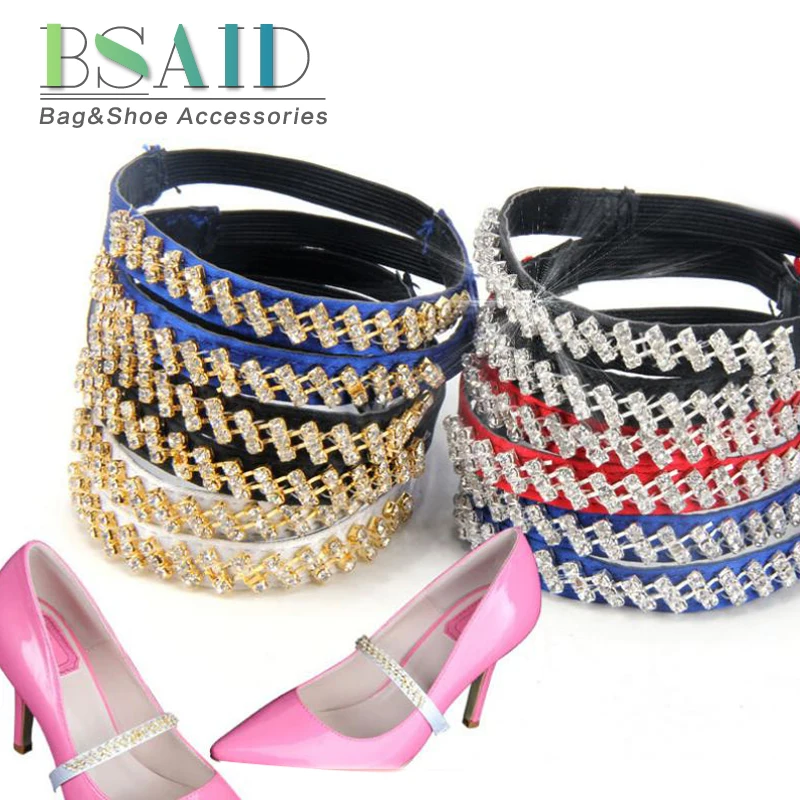 Bsaid High Heel Shoes Accessories Crystal Bondage Elastic Strap