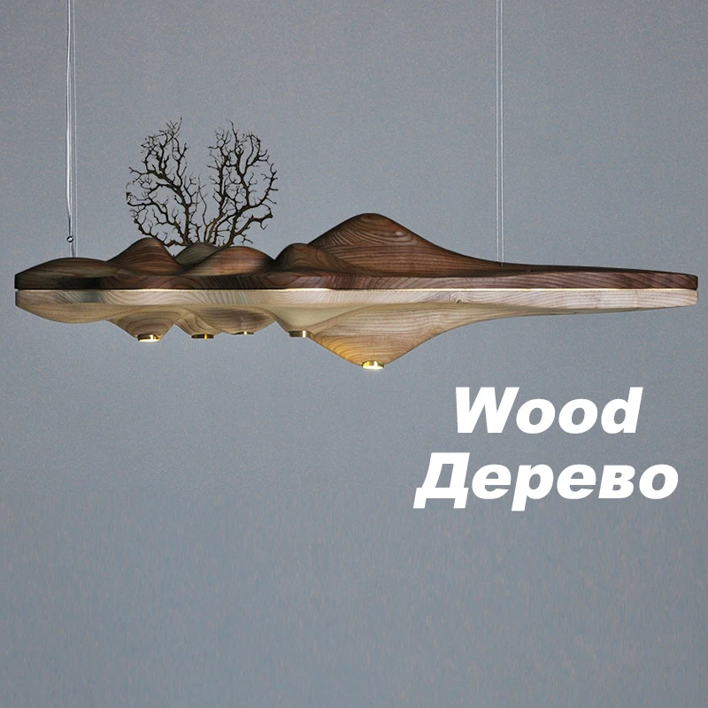 

Pendant Lights Wooden Shade Modern Dining room Pendant Lamps luminaire suspendu Restaurant Living room Light Fixtures