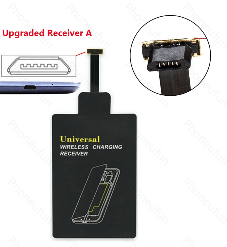 Upgraded Receiver A Обновленная Беспроводная зарядная панель Qi или с микро-usb зарядным приемником для Xiaomi Redmi 5 Plus 5A 6 Pro 6A Note 4 5 4x для P8 lite - Тип штекера: Upgraded Receiver A