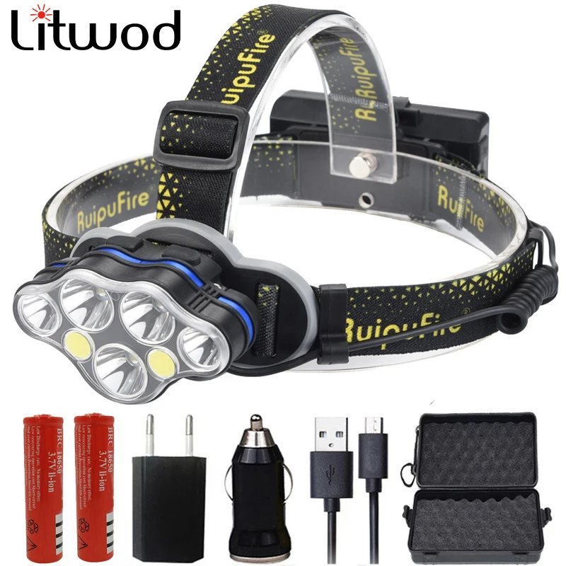 

Z20 Litwod KC07 7Led Headlight super bright led head lamp Headlamp rechargeable Headlight portable Head Light Torch For camping