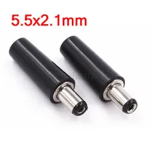 10 шт. высокое качество круговая трубка вилка папа для постоянного тока электрическая розетка DC-022 DC-005 DC розетка 5,5X2,1 мм 5,5*2,1