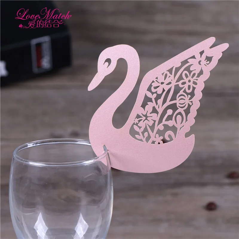 

50Pcs Laser Cut Wine Glass Card Party Favors Table Mark Paper Place Card Wedding Decaration Wedding Favors and Gifts