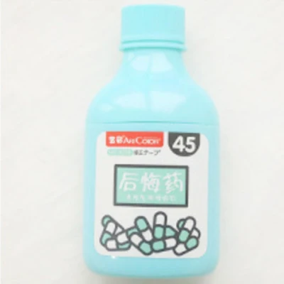 Creative cartoon medicine bottle correction tape Student personality correction belt modification with typo correction belt - Цвет: green