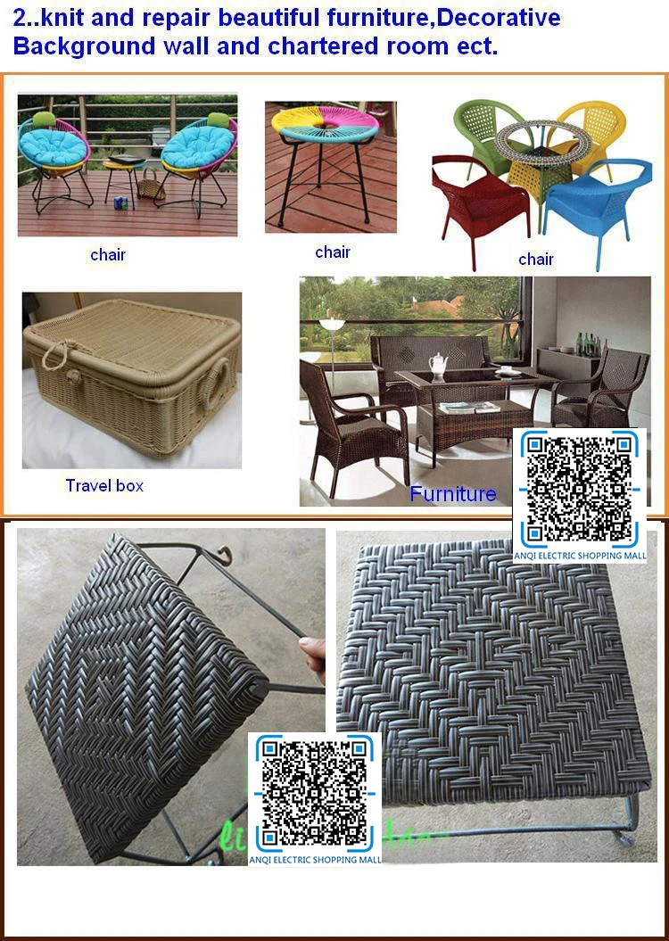 flat synthetic rattan weaving material black 1