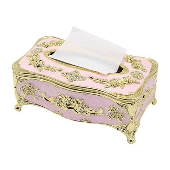 

European Tissue Box Paper Towel Storage Box Container For Napkins Holder Desktop Organizer Home Car Luxurious KTV Accessories