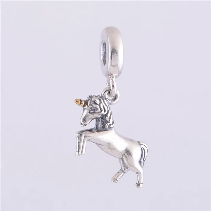 

Authentic S925 Sterling Silver hanging unicorn horse Charm bead animal charm Fit Original Pandora Charms Bracelet jewelry LW278
