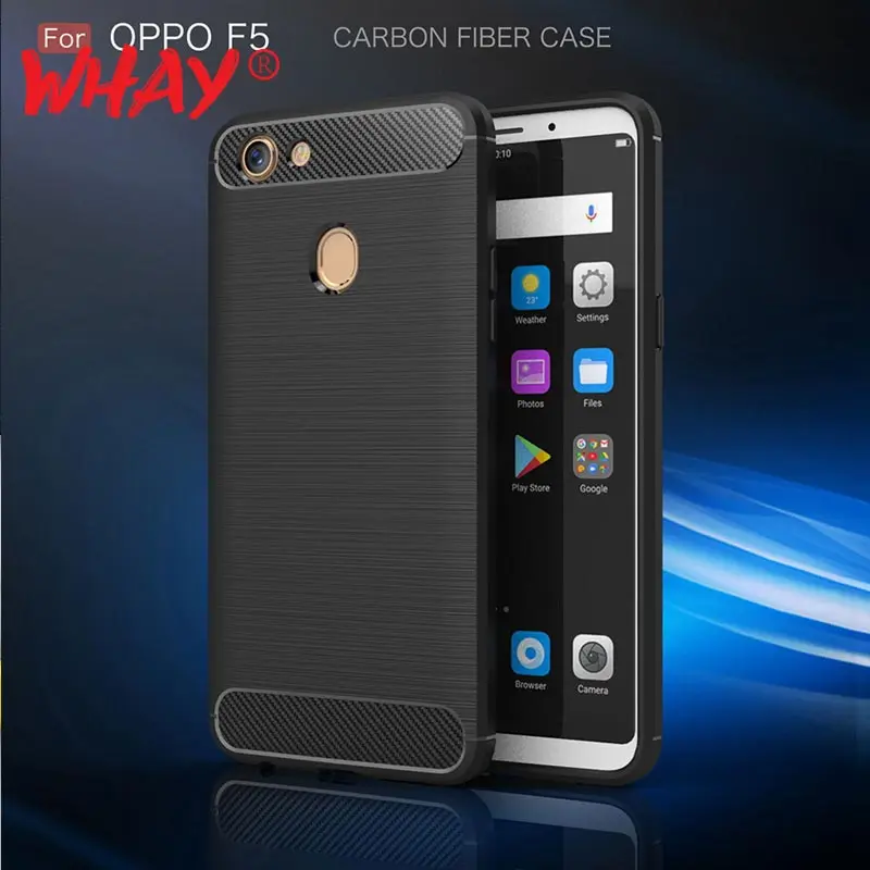 Carbon Fiber Case For OPPO F5 Soft TPU Silicon Luxury business Style Back Phone Cover Coque |