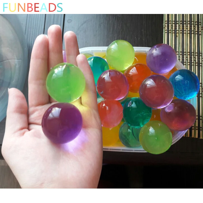 

50pcs/lot 10-12mm 10 Colors Orbizi Water Beads Magic Growing Up Water Balls Crystal Soil Jelly Ball Hydrogel Gel For Home Decor