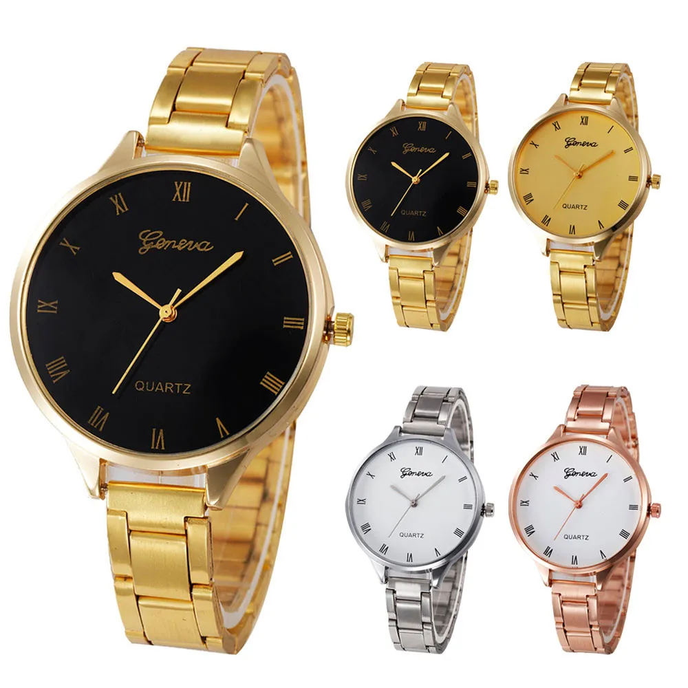 

Fashion Women Crystal Stainless Steel Analog Quartz Wrist Watch dress Bracelet nightmare before christmas geneva gold
