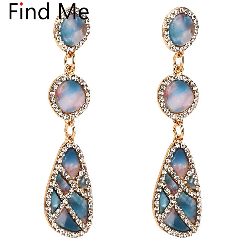 

Find Me 2019 fashion Luxury boho multilayer long tassels Dangle earring Crystal Mosaic drop Earrings for women Jewelry wholesale