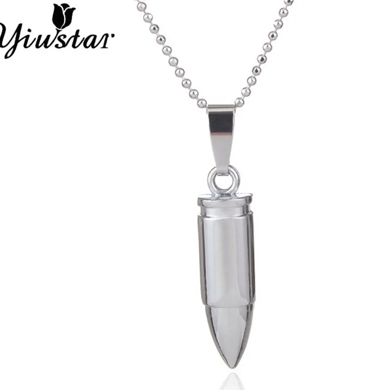 

2016 New Arrive White and Gun Black Bullet Necklace Stainless Steel Engraved Army Chain Bullet Pendant Necklace For Men WN001