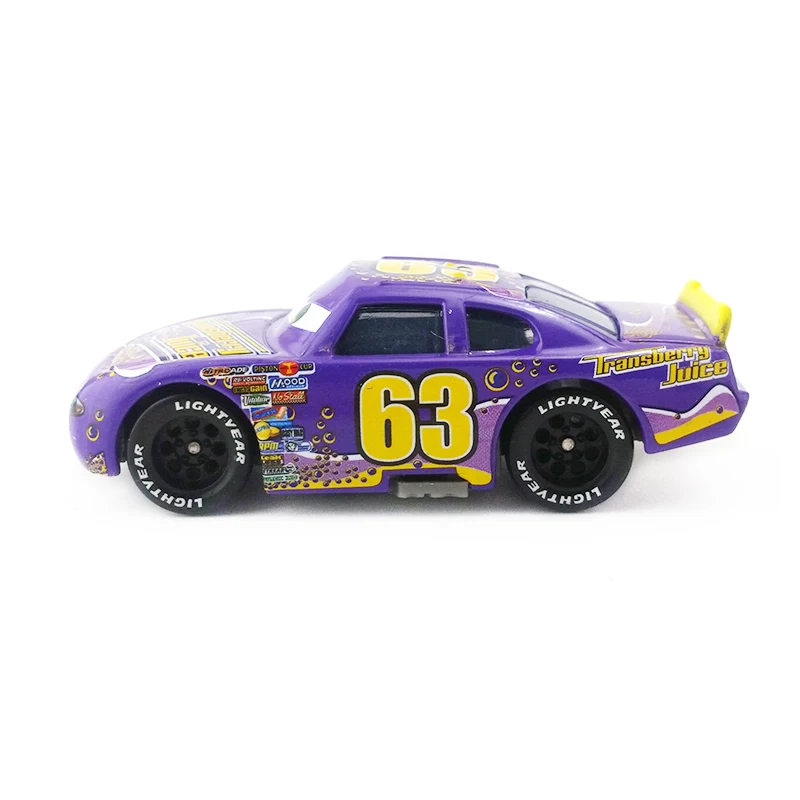 Disney Pixar Cars No.63 трансберри сок Металл литье под давлением игрушечный автомобиль 1:55