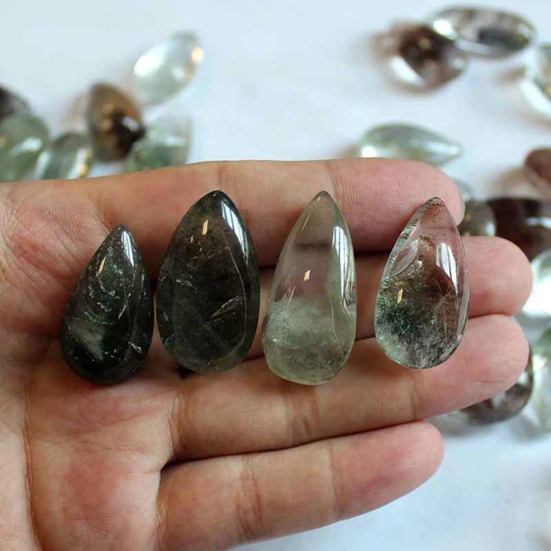 

1PCS Green Ghost Phantom Stone Crystal Quartz Gemstone Specimen Healing Stone Ghost Phantom Stone Natural 20*15MM