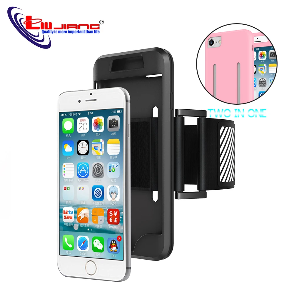

Mobile Phone Sport Armband Running Case For iPhone 7 7 8 Plus Two in one Nylon Outdoor GYM Bag Hiking Phone Cases Holder
