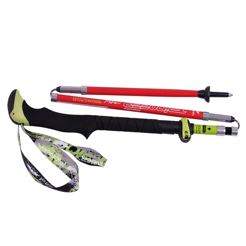 

1PC Telescopic Hiking Alpenstock Carbon Fiber Ultra-light Climbing Cane Foldable Ski Pole Walking Sticks Useful