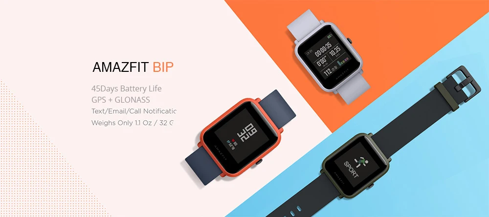 Оригинальная английская версия Huami Amazfit Bip Смарт-часы gps Gloness умные часы 45 дней в режиме ожидания для Xiaomi Phone IOS