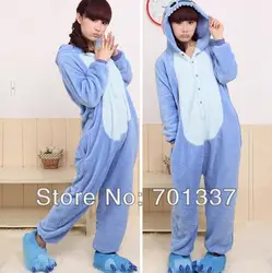 Мужские Дамы Голубой взрослых животных Комбинезоны onsie комбинезон пижамы 314 s/m/L/XL