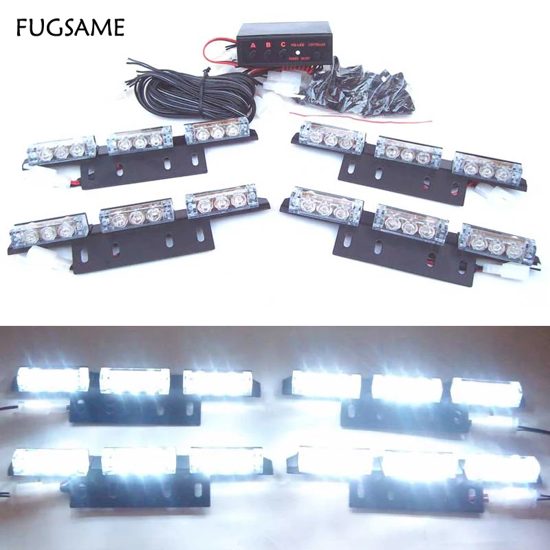

4*9 36 LED Warning Blinking Strobe Flash Light Deck Dash LED EMERGENCY STROBE LIGHTS 3 Mode 12V Red Blue White Green Amber